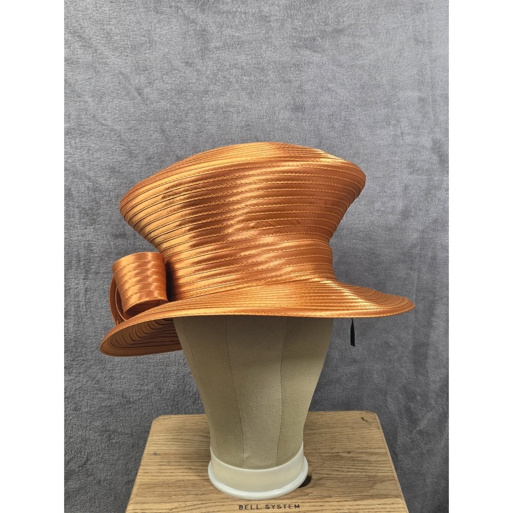 VTG Mr Hi's Classic Hat Orange Fancy Bow Derby Church - Picture 2 of 10